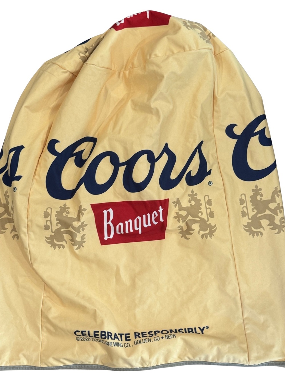 Coors Banquet Branded Yellow BBQ Grill or Smoker Outdoor Cover